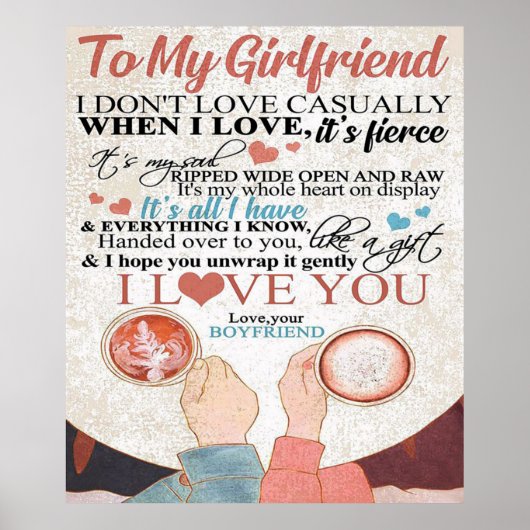 Liebe für Freundin | Funny Quotes Gift Poster (Vorne)