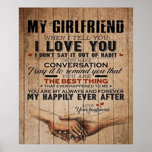 Liebe für Freundin | Funny Quotes Gift Poster (Vorne)