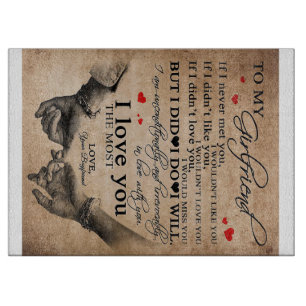 Liebe für Freundin   Funny Quotes Gift Schneidebrett