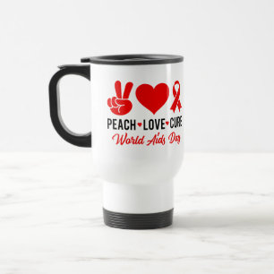 Liebe für Frieden   Aids-Bewusstsein Reisebecher