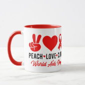 Liebe für Frieden | Aids-Bewusstsein Tasse (Links)