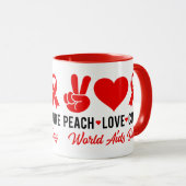 Liebe für Frieden | Aids-Bewusstsein Tasse (VorderseiteRechts)