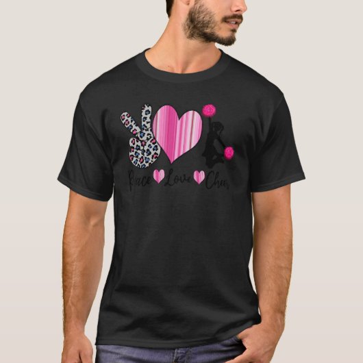 Liebe für Frieden Gefärbte Krawatte Leopard Cheerl T-Shirt (Vorderseite)