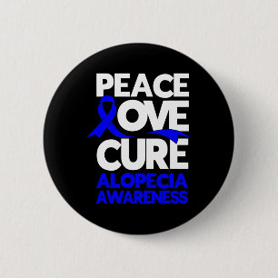 Liebe für Frieden Heilung Alopezie Sensibilisierun Button
