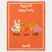 Liebe für Frieden Herbst Benutzerdefinierter Text Fleecedecke (Vorderseite)