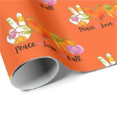 Liebe für Frieden Herbst Benutzerdefinierter Text Geschenkpapier (Rolleneckpunkt)