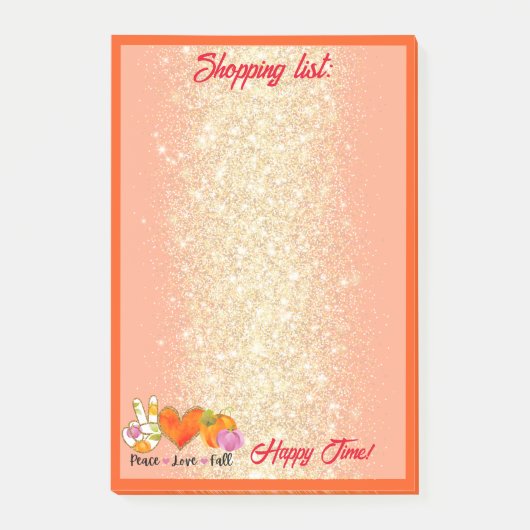 Liebe für Frieden Herbst Benutzerdefinierter Text  Post-it Klebezettel (Vorderseite)