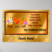 Liebe für Frieden Herbst Benutzerdefinierter Text  Poster (Vorne)