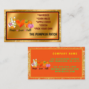 Liebe für Frieden Herbst Benutzerdefinierter Text  Visitenkarte