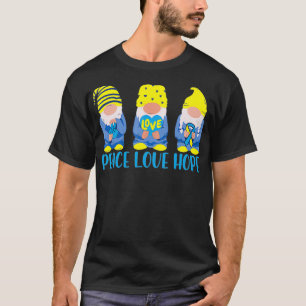 Liebe für Frieden Hoffnung Niedliche Gnomes Down S T-Shirt