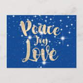 Liebe für Frieden in Sternen Feiertagspostkarte (Vorderseite)