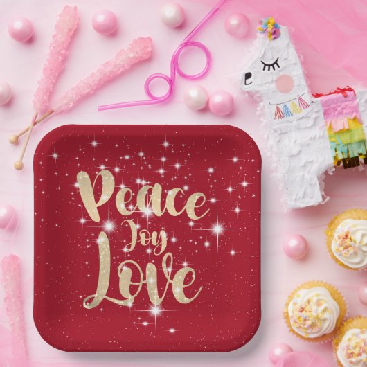 Liebe für Frieden in Sternen Pappteller (Party)