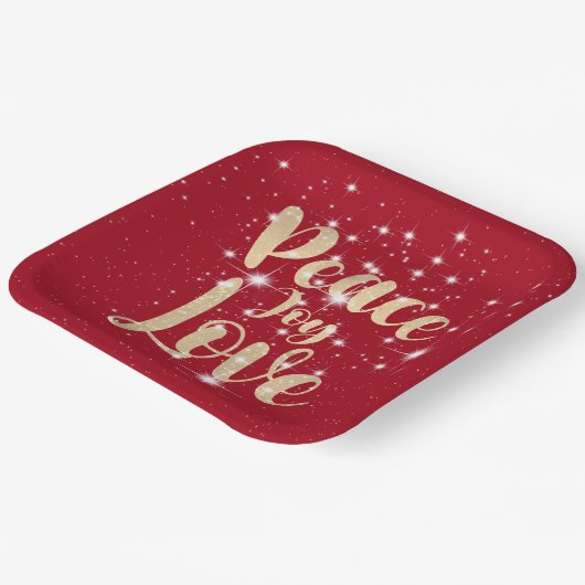 Liebe für Frieden in Sternen Pappteller (Gewinkelt)