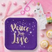 Liebe für Frieden in Sternen Pappteller (Party)