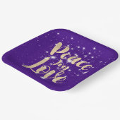 Liebe für Frieden in Sternen Pappteller (Gewinkelt)