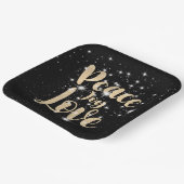 Liebe für Frieden in Sternen Pappteller (Gewinkelt)