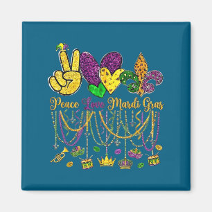 Liebe für Frieden Mardi Gras Perlen Karneval Magnet