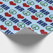 Liebe für Frieden Personalwesen Blau Geschenkpapier (Ecke)