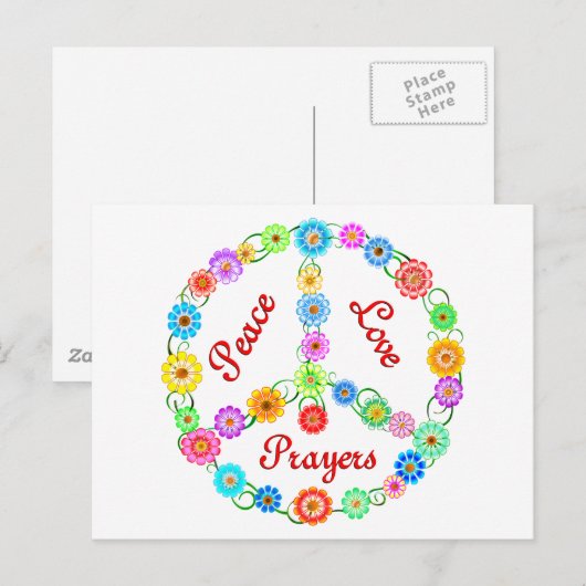 Liebe für Frieden Postkarte (Vorne/Hinten)