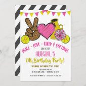 Liebe für Frieden und Party Einladung (Vorne/Hinten)