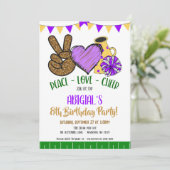 Liebe für Frieden und Party Einladung (Stehend Vorderseite)