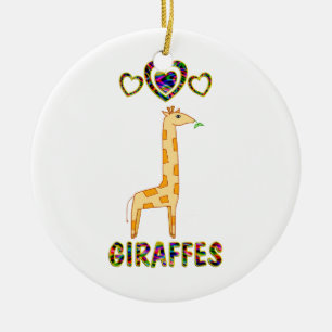 Liebe für Giraffen Keramikornament