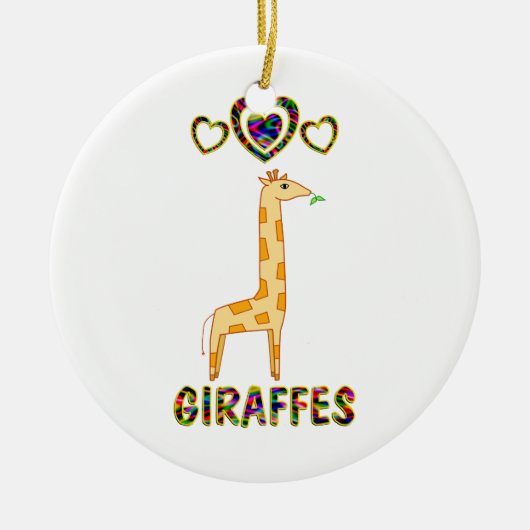 Liebe für Giraffen Keramikornament (Vorne)