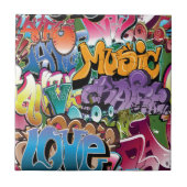 Liebe für Graffiti Fliese (Vorderseite)