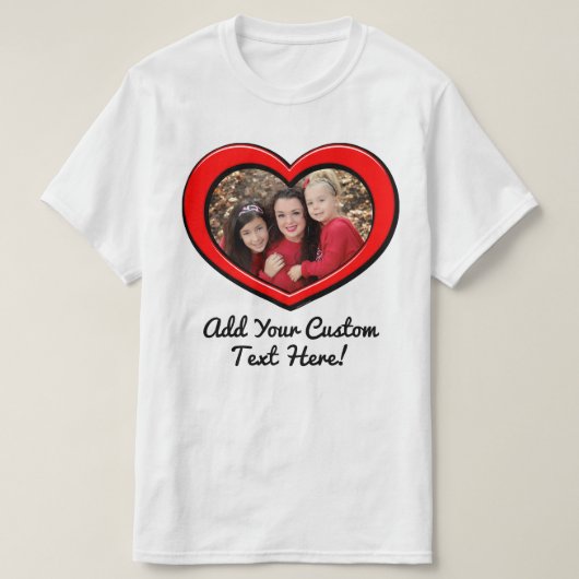 Liebe für Herzrahmen - benutzerdefiniertes Foto T-Shirt (Design vorne)