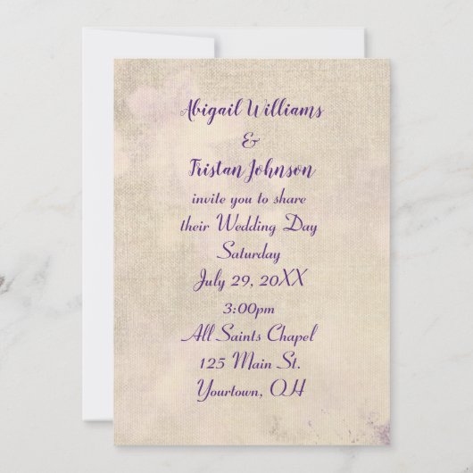 Liebe für Hochzeiten mit Blumenzweig Einladung (Rückseite)