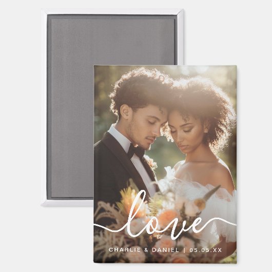 Liebe für Hochzeiten Verlobung Foto Magnet (Vorderseite/Rückseite)