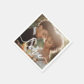 Liebe für Hochzeiten Verlobung Foto Serviette (Ecke)