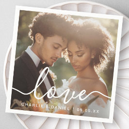 Liebe für Hochzeiten Verlobung Foto Serviette