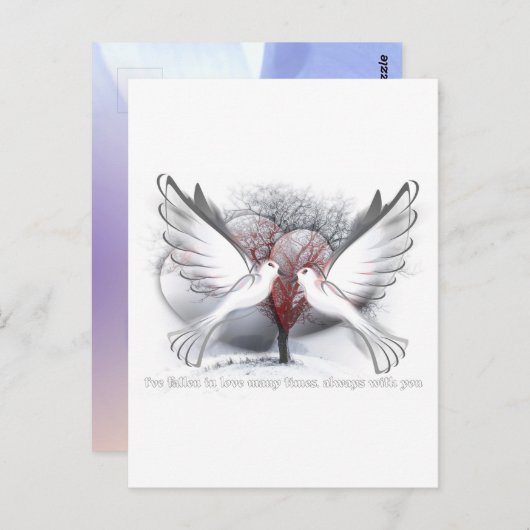 Liebe für ihre Postkarte (Vorne/Hinten)