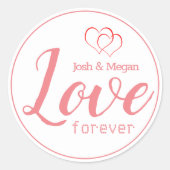 Liebe für immer, Herz, Monogramm / Erstellen Sie I Runder Aufkleber (Vorderseite)