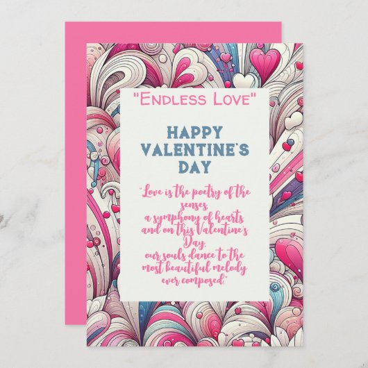 Liebe für immer Herzmuster Feiertagskarte (Vorne/Hinten)