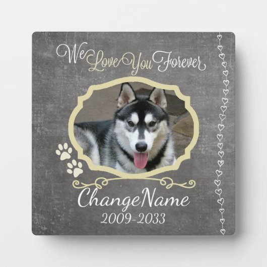 Liebe für immer Hunde-Gedenkstätte Fotoplatte (Vorderseite)