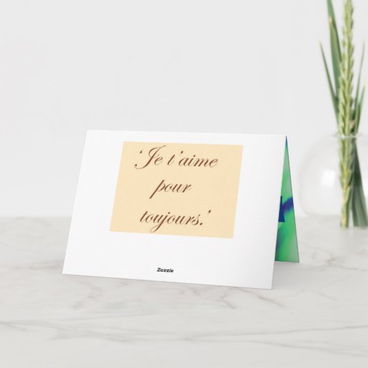 Liebe für immer in Französisch hellrosa Karte (Rückseite)