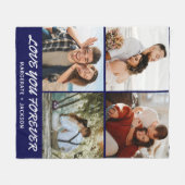 Liebe für immer | Modernes 4-Foto Collage Fleecedecke (Vorderseite (Horizontal))