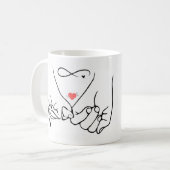 Liebe für immer – Pinky-Versprechen Line-Art Kaffeetasse (Vorderseite Links)