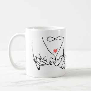 Liebe für immer – Pinky-Versprechen Line-Art Kaffeetasse