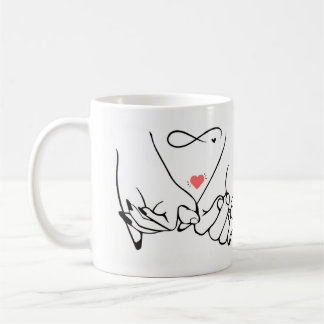 Liebe für immer – Pinky-Versprechen Line-Art Kaffeetasse