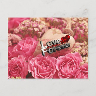 Liebe für immer Rose Postkarte