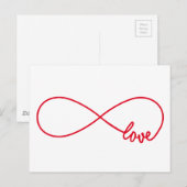 Liebe für immer, rotes Unendlichkeitszeichen, endl Postkarte (Vorne/Hinten)