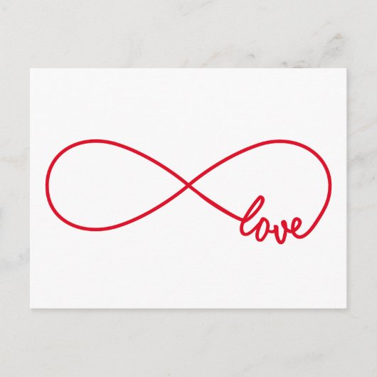 Liebe für immer, rotes Unendlichkeitszeichen, endl Postkarte (Vorderseite)