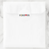 Liebe für immer runder aufkleber (Tasche)