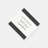 Liebe für immer schwarz-weiße Polka Dot Hochzeitsf Serviette (Ecke)