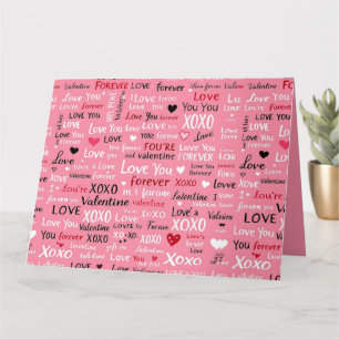 Liebe für Immer - Valentinstag Typografie-Muster Karte