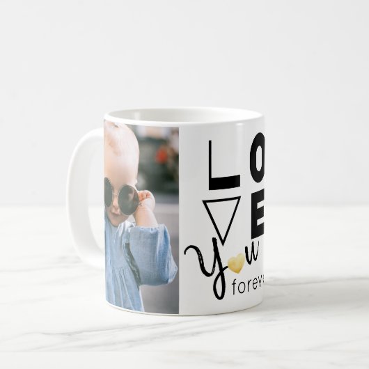 Liebe für immer zwei Foto Tasse (Vorderseite Links)