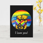 Liebe für individuell anpassbare Bären mit LGBT-Re Karte (Gelbe Blume)